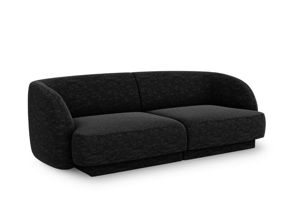 SOFA Miley aus Chenille-Stoff schwarz 2 Sitzplätze - Schwarz, Textil (90/70/180cm) - Micadoni