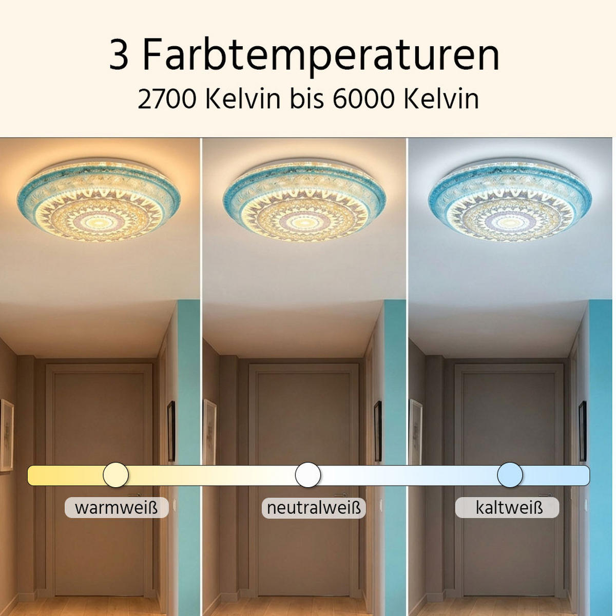LED DECKENLEUCHTE Lazaro Blau Weiß - Blau, Metall (39/39/8.5cm) - Globo Lighting