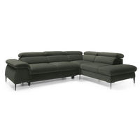 SCHLAFSOFA 280 cm Amaro L mit verstellbaren Kopfstützen, Rechts, Grün - Grün, Holz (214/280cm) - Emporius