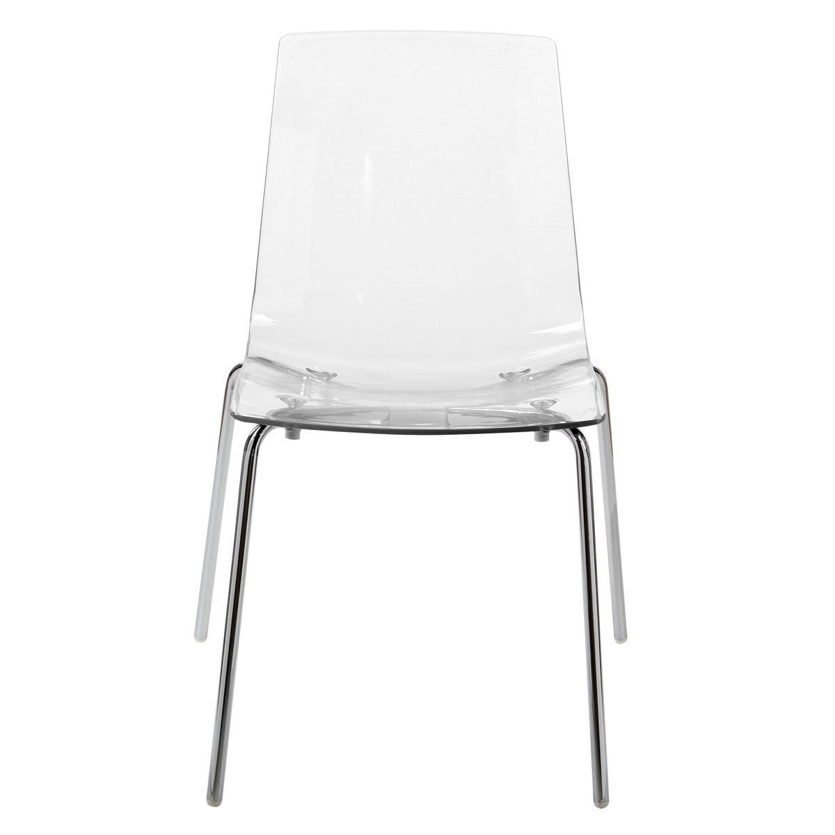 ESSZIMMERSTÜHLEN 2er-Set Kunststoff Transparent Silerton - Transparent, Kunststoff/Metall (46/84/54cm) - Beliani