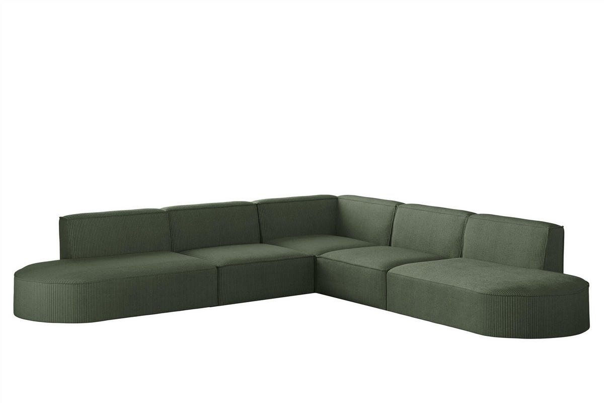 ECKSOFA Palma In Scala - Grün, Holzwerkstoff/Textil (276/276cm) - Fun Möbel