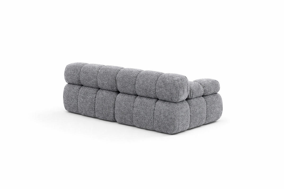 COUCH, 2-Sitzer Modular, Bouclé-Stoff Abriamo, Dunkelgrau, Selia - Dunkelgrau, Holz (190/70/95cm) - Kaiser Möbel