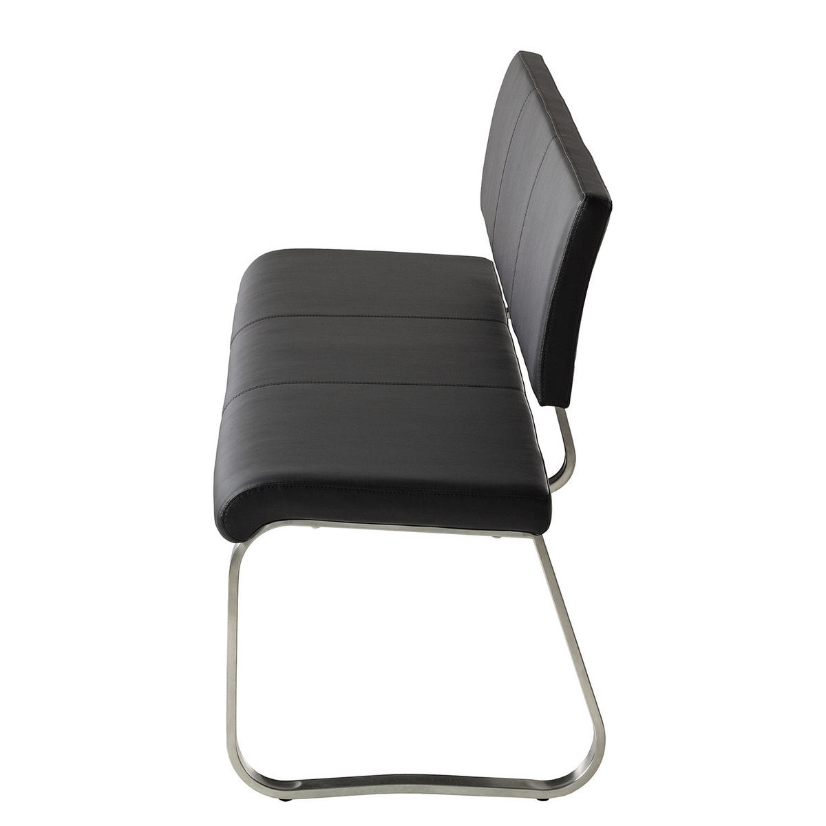 SITZBANK - Metall / Kunstleder - Schwarz, Kunststoff/Metall (175/86/59cm) - home24
