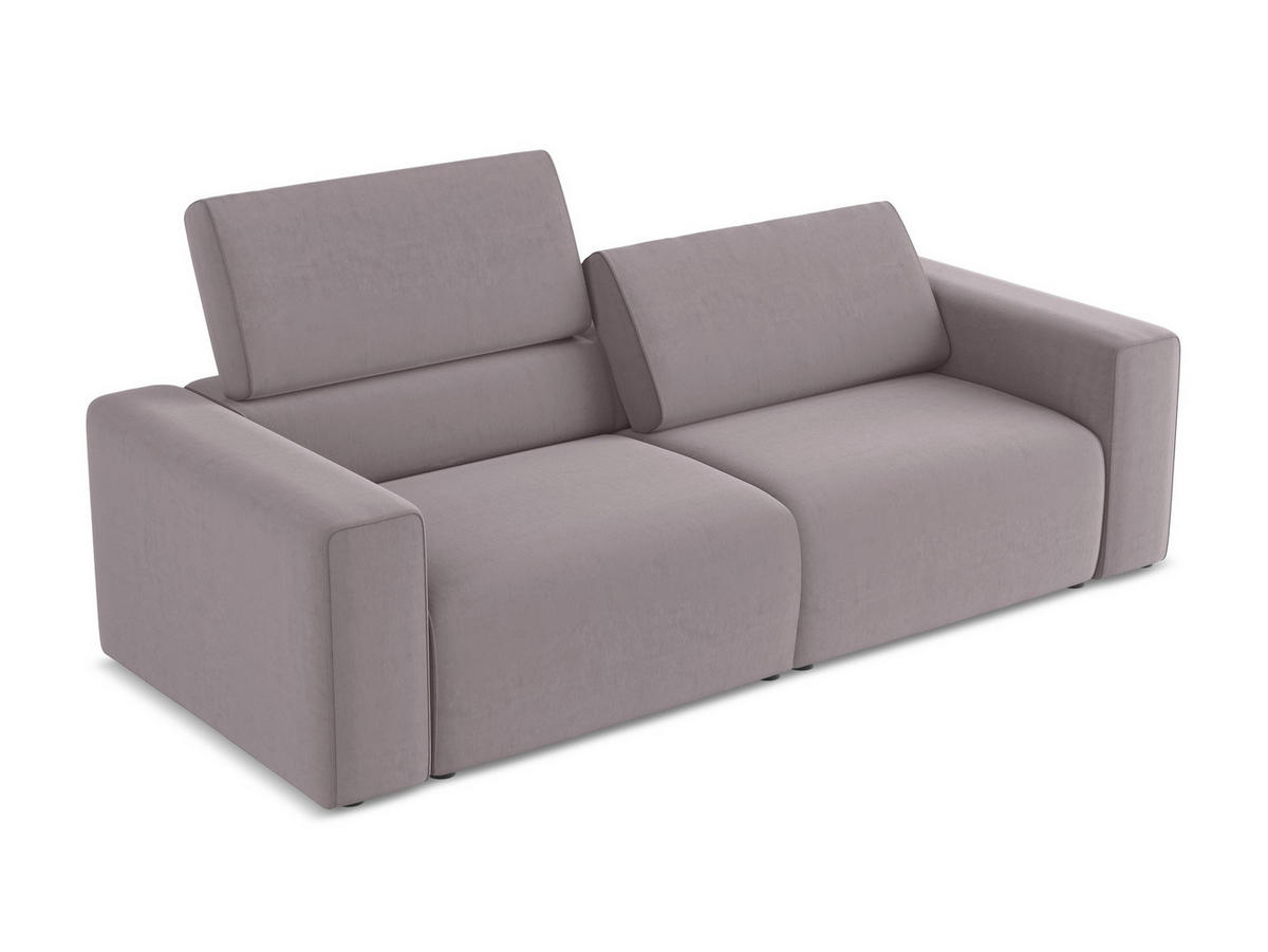 3-SITZER SOFA Samt Stoff Violett - Lila/Flieder, Kunststoff/Textil (224/80/103cm) - Makamii