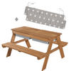 KINDERSITZGARNITUR OUTDOOR + mit Spielwannen und Bankkissen - Teakfarben, Holz - Roba