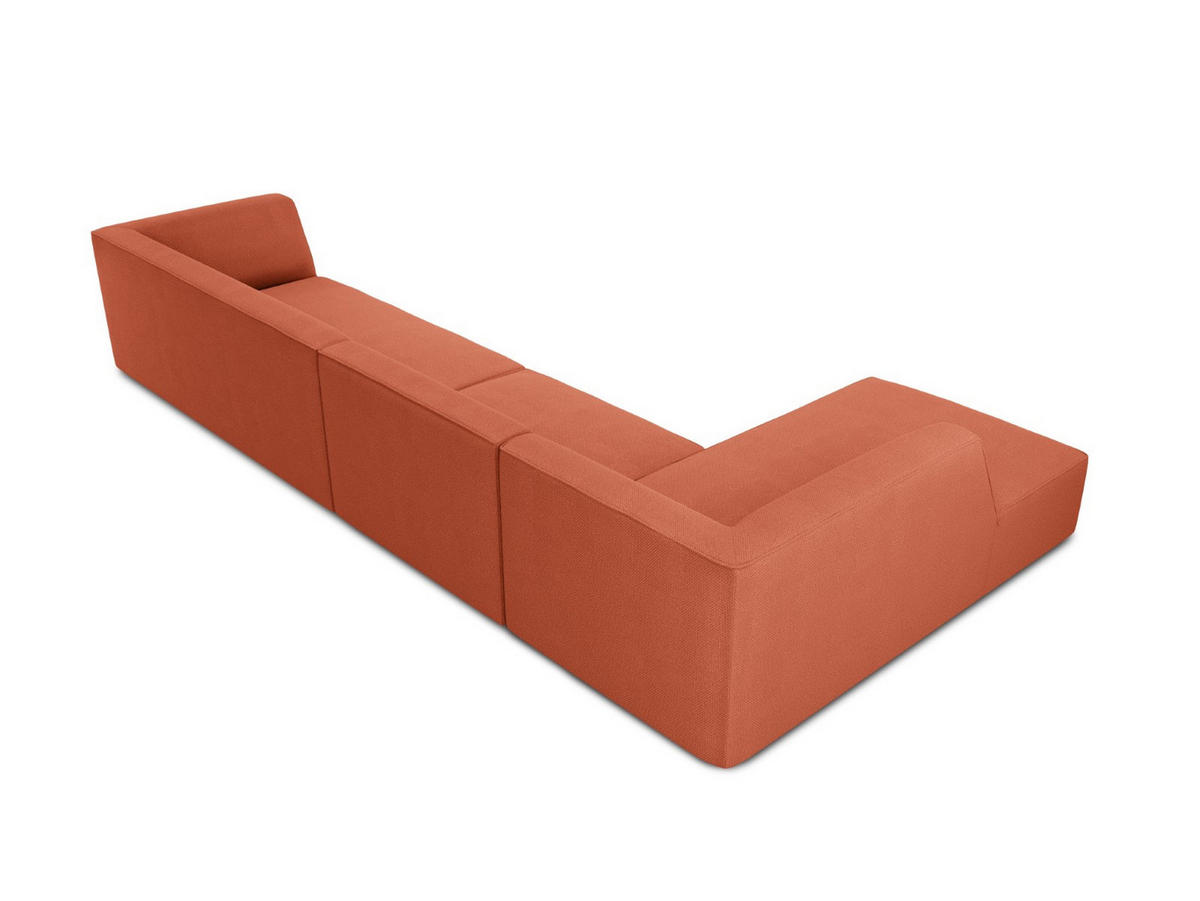 ECKSOFA links Ruby aus strukturiertem Stoff koralle 5 Sitzplätze - Koralle, Textil (180/366cm) - Micadoni