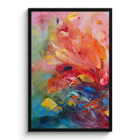 POSTER MIT RAHMEN Ölgemälde - Kunst - Abstrakt - Farbenfroh 60x90 cm - Altrosa, Papier (60/90cm) - MuchoWow