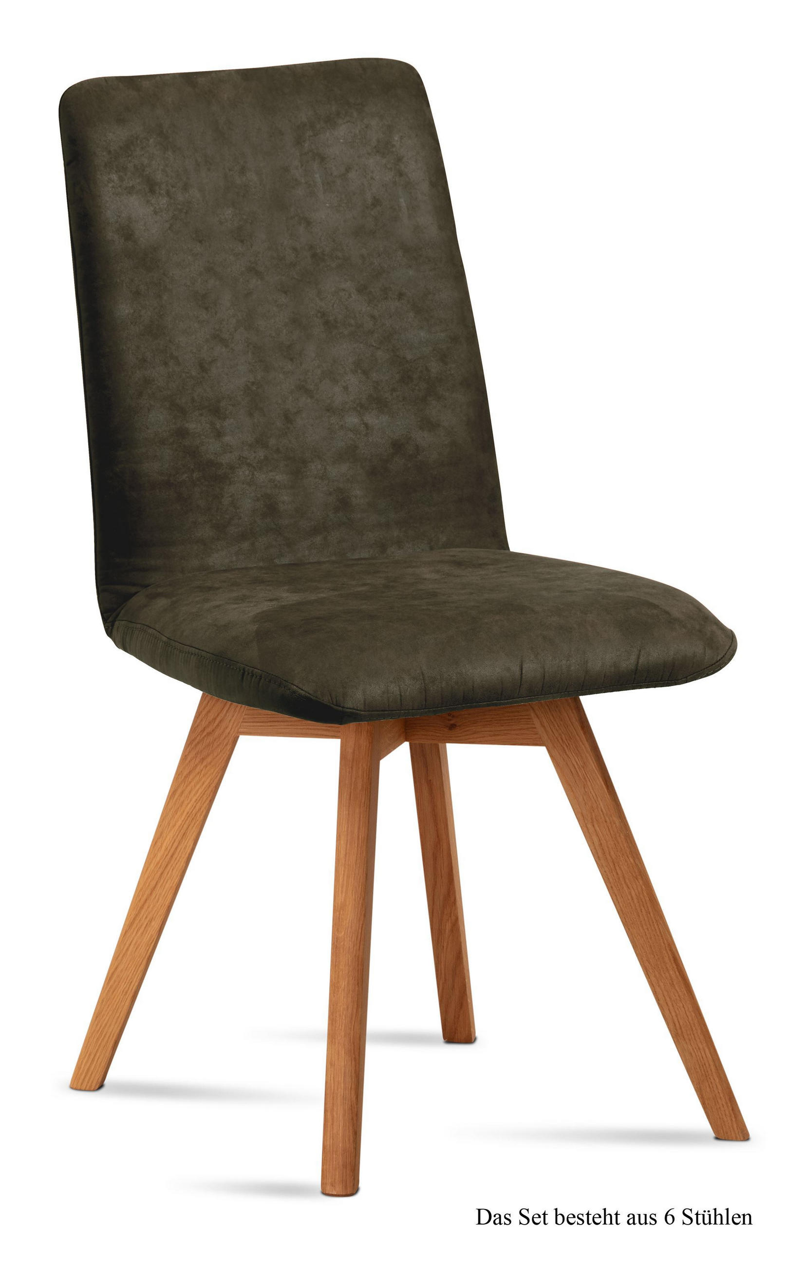 ESSZIMMERSTUHL (6er-Set) Dilga 47x92x60 Schwarz/Khaki - Dunkelgrün/Eichefarben, Kunststoff (60/92/47cm) - 58aufmkessel