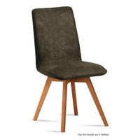 ESSZIMMERSTUHL (6er-Set) Dilga 47x92x60 Schwarz/Khaki - Dunkelgrün/Eichefarben, Kunststoff (60/92/47cm) - 58aufmkessel