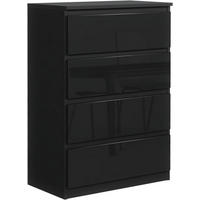 KOMMODE 70 Schwarz & Hochglanz 70x39x102 cm - Schwarz Hochglanz, Holzwerkstoff (70/102/39cm) - Mobelsta