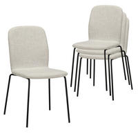 STUHL ENNA Stoffbezug Metallbeine 4er Set Beige - Beige, Textil/Metall (50/85/58cm) - Albatros