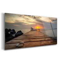 GLASBILD 120x60 cm Meereslandschaft - Cognac, Glas (120/60cm) - TULUP
