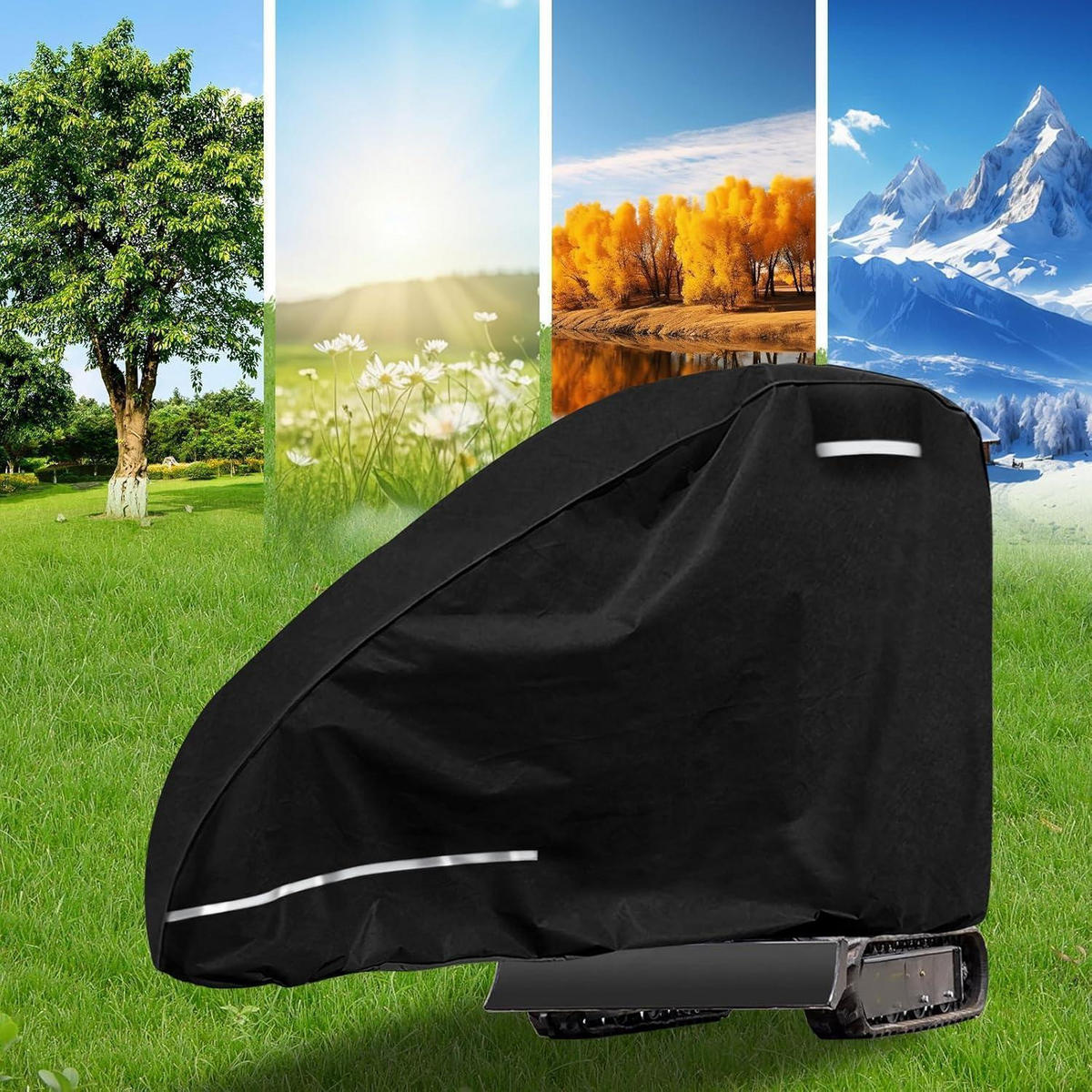 MINIBAGGER Abdeckplane 420D Oxford Schwarz für 800-1600kg - Schwarz, Textil (355/110/190cm)