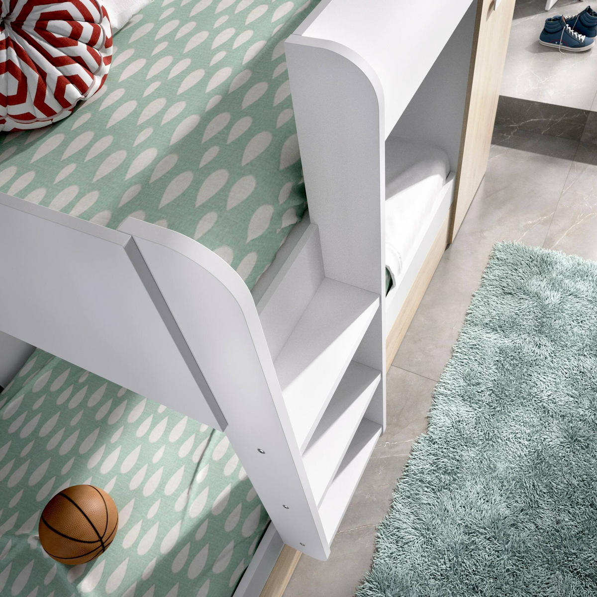 SCHLAFZIMMER Eiche, Weiß 112/244/150 cm - Weiß, Holzwerkstoff - DMORA