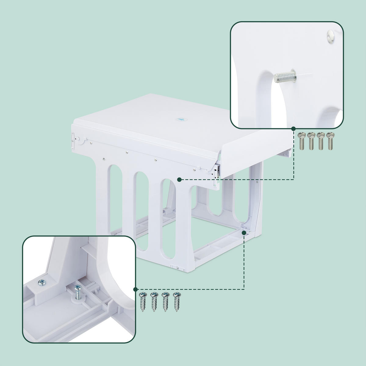 EINBAUMÜLLEIMER - Weiß, Kunststoff/Metall (25/35.5/47cm) - Relaxdays