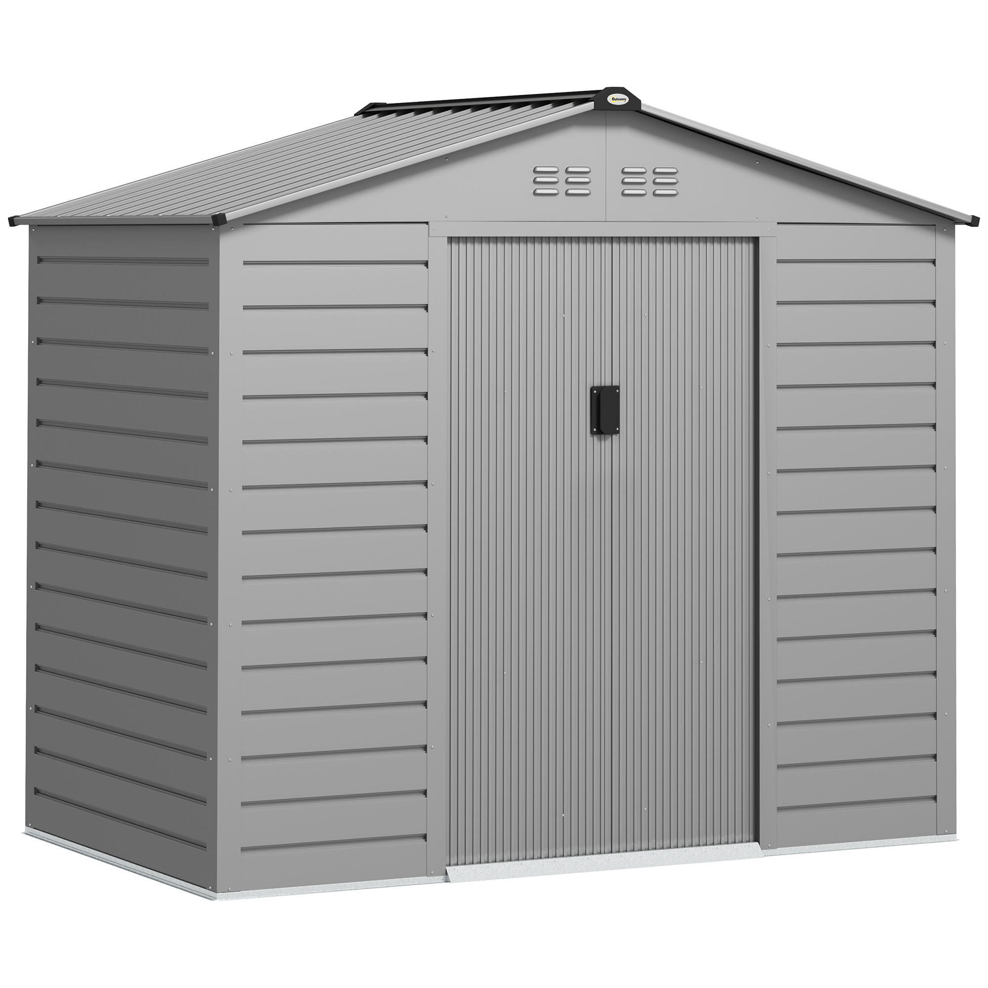 VERZINKTER Stahl 213x131x192cm - Grau, Metall (131/192/213cm) - Outsunny