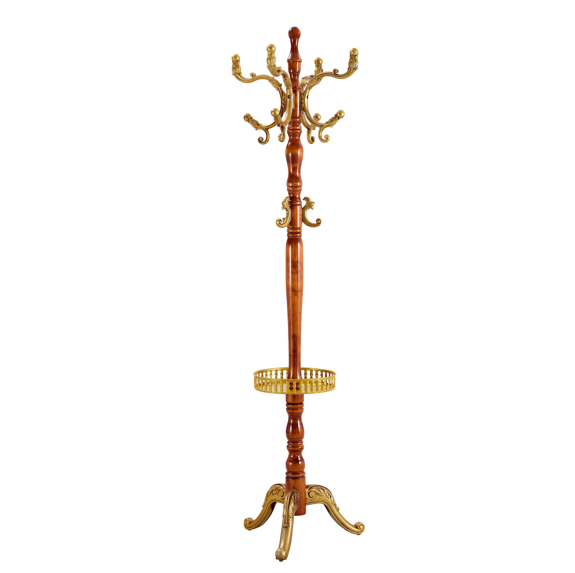 KLEIDERSTÄNDER mehrstöckig 195 cm Massivholz Holzoptik - Braun, Metall (48/195/48cm) - Beauniv