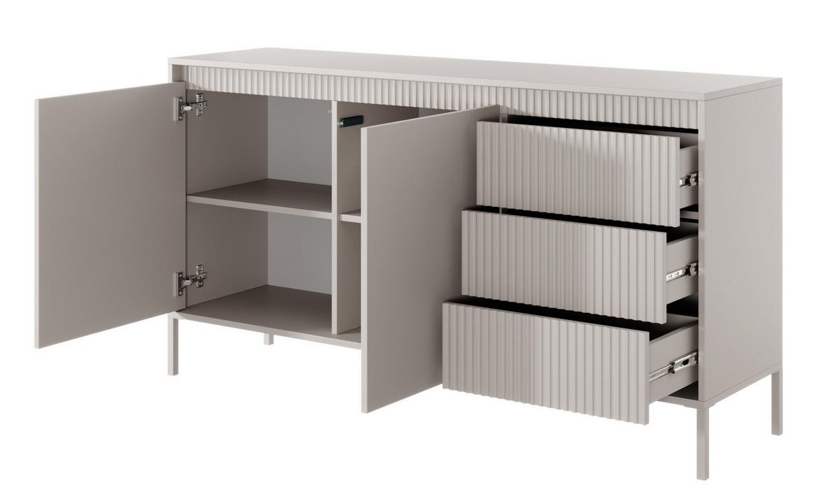 SIDEBOARD Falsetto Beige 153 cm - Beige, Holzwerkstoff/Metall (153/81.5/39.5cm) - Selsey