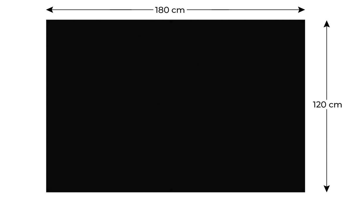 MAGNETPLATTE rahmenloses SLIMboard - Kreideoberfläche - 180x120 cm - Schwarz, Metall (180/120/0.3cm) - ALLboards