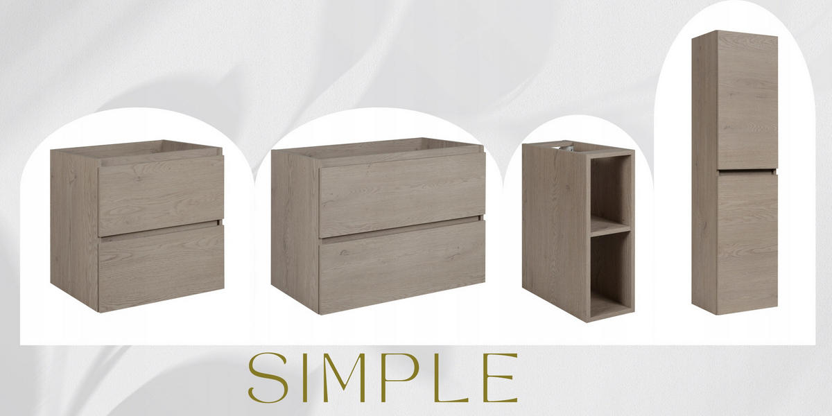 WASCHBECKUNTERSCHRANK SIMPLE mit Beinen 120cm Dunkel Eiche - Wildeiche, Holz (120/62/46cm) - Rodan