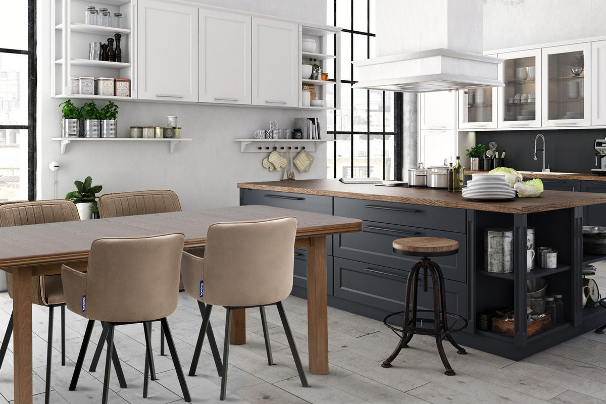 ESSTISCH COSPE ausziehbar bis 300cm, Eiche lefkas - Eichefarben, Holz (200/77/100cm) - KONSIMO®