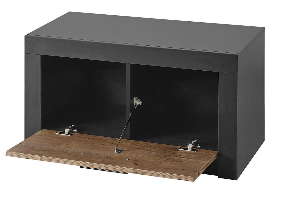 GARDEROBEN-SITZBANK Kastanie und grau Fresco, Garderobenbank Schuhschrank, 80 x 43 cm - Kastanienfarben/Dunkelgrau, Holzwerkstoff/Kunststoff (80/43/42cm) - Furn.Design