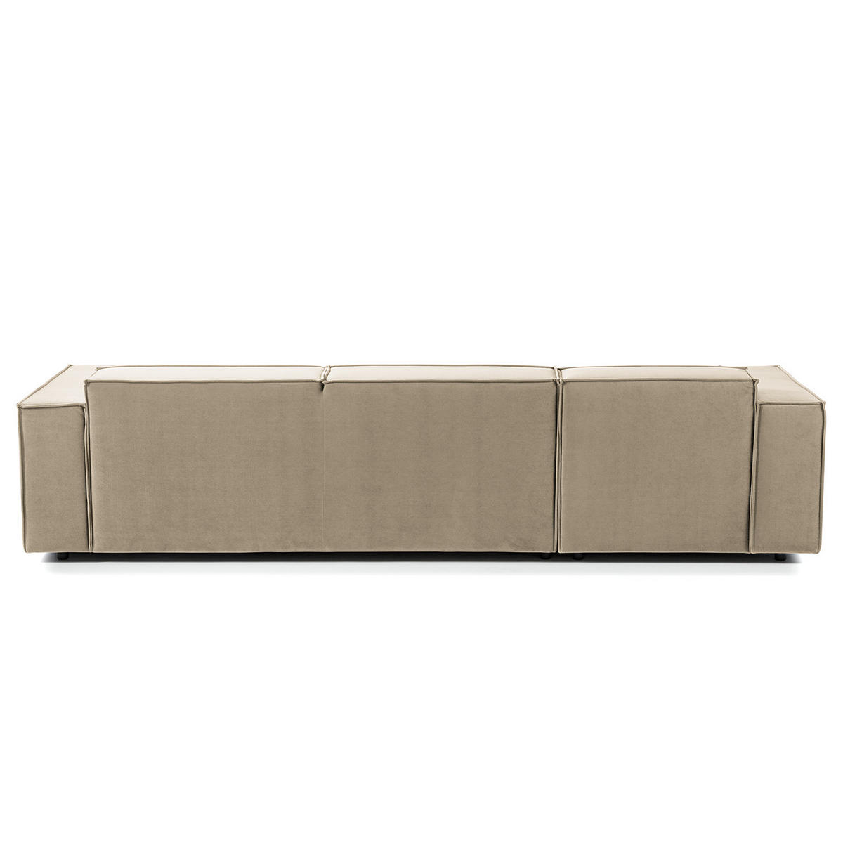 ECKSOFA mit Longchair - Beige/Schwarz, Kunststoff/Textil (294/177cm) - home24