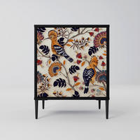 SIDEBOARD EMINENT HOOPOE, Schwarz, 57,5x42x72,5 cm, Schwarze Metallfüße - Multicolor/Schwarz, Holzwerkstoff/Metall (57.5/72.5/42cm) - SpaceRebels