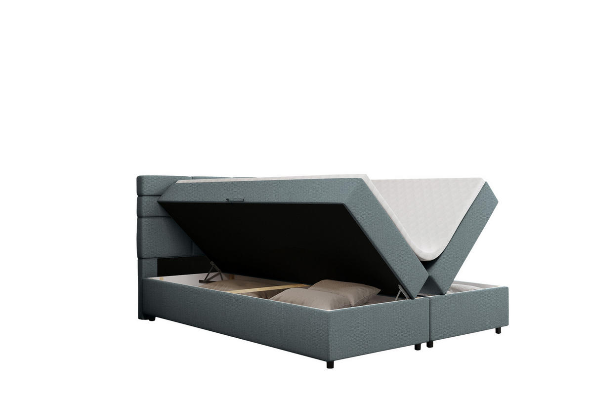BOXBETT Reve 160 x 200 cm mit Bettkasten und Lattenrost ohne matratze - hellblau - Rosa, Holz (160/206cm) - Panda Möbel