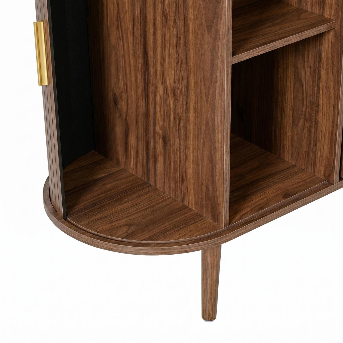 KOMODA Posuvná dvířka Rýhovaný design Moderní - barva vlašského ořechu, kompozitní dřevo (150/79/40cm) - FLIEKS