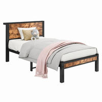METALLBETT 90/200 cm in Antikbraun mit Stauraum - Braun, Holzwerkstoff/Metall (90/200cm) - WISHDOR