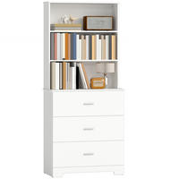 BÜCHERSCHRANK DE-09851 mit 3 Schubladen und 3 offenen Regalen Weiß - Weiß, Holzwerkstoff (39.5/180/79cm) - ComfortXL