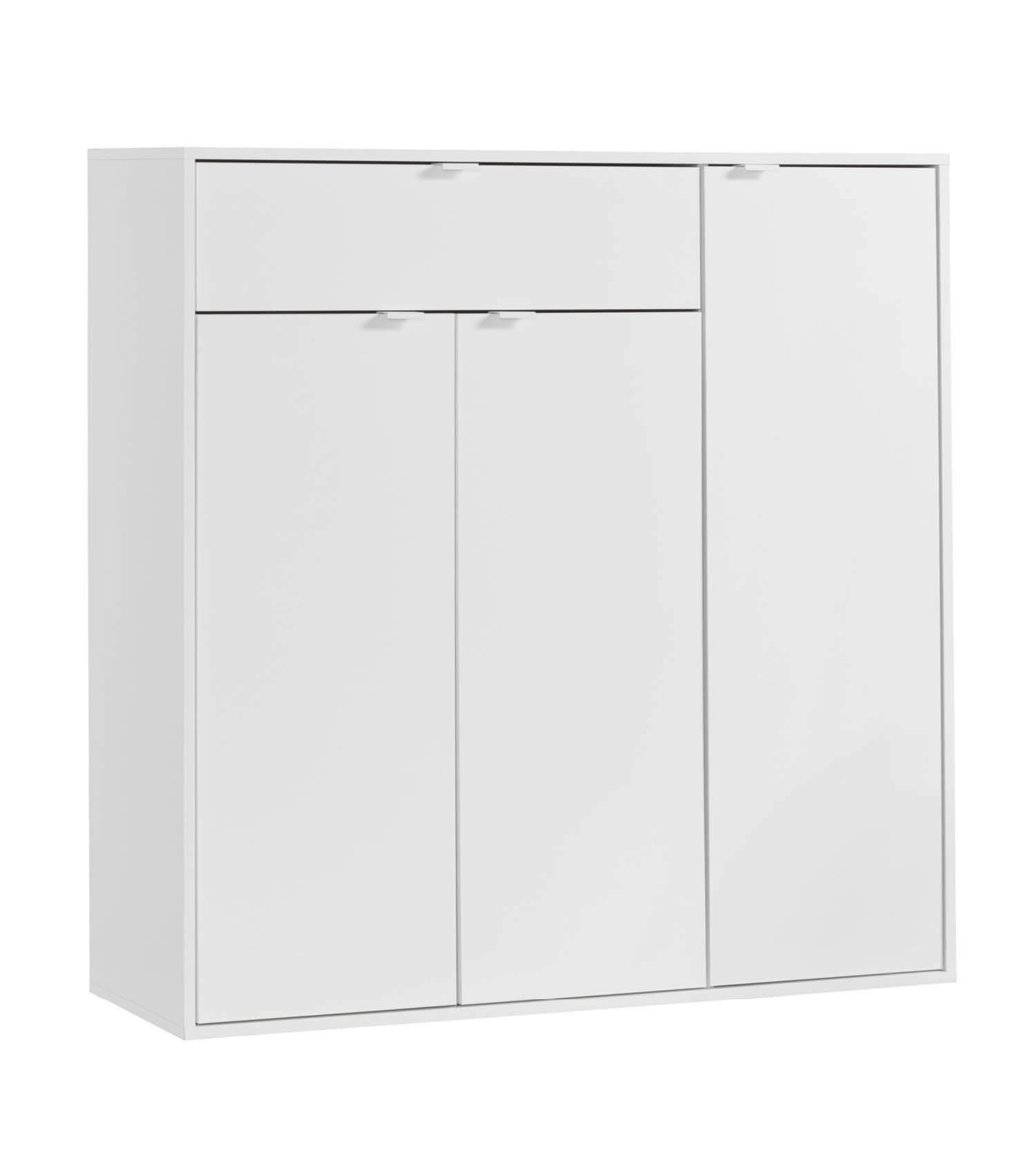 SCHUHSCHRANK Der Concierge - Weiß, Holzwerkstoff (109/114/36cm) - Mokebo