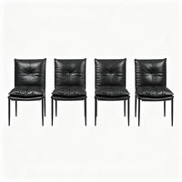 STUHL-SET DE-36235 4 Stück mit Kunstlederbezug Schwarz - Schwarz, Metall (55/87/48cm) - ComfortXL