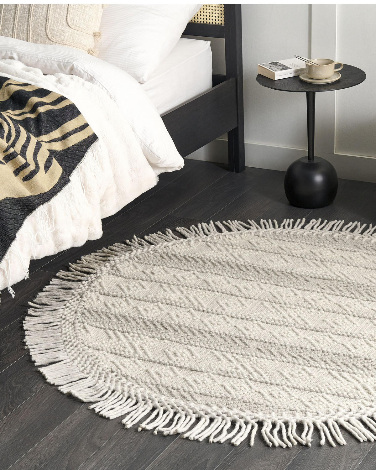 KURZFLOR-TEPPICH Baltalar 140/140 cm - Beige, Textil (140/140cm) - Beliani