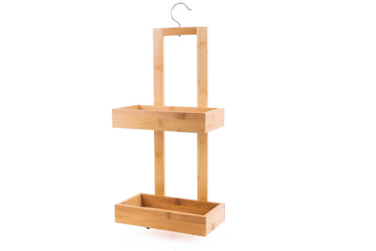 BADEZIMMER-REGAL mit einem Kleiderbügel 14/26/61 cm - Beige, Naturmaterialen (26/61/14cm) - 5five Simply Smart