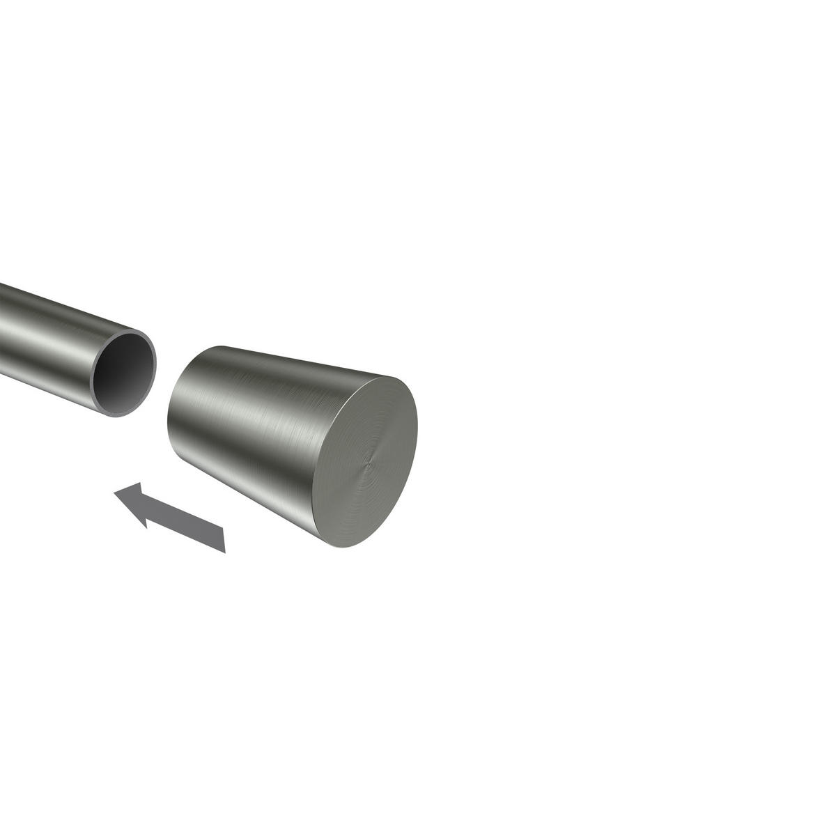 ENDSTÜCKE FÜR GARDINENSTANGEN 20 mm Ø, Sitra Edelstahl-Optik, Packung 2 Stück - Edelstahlfarben, Metall (4.1/3/3cm) - INTERDECO