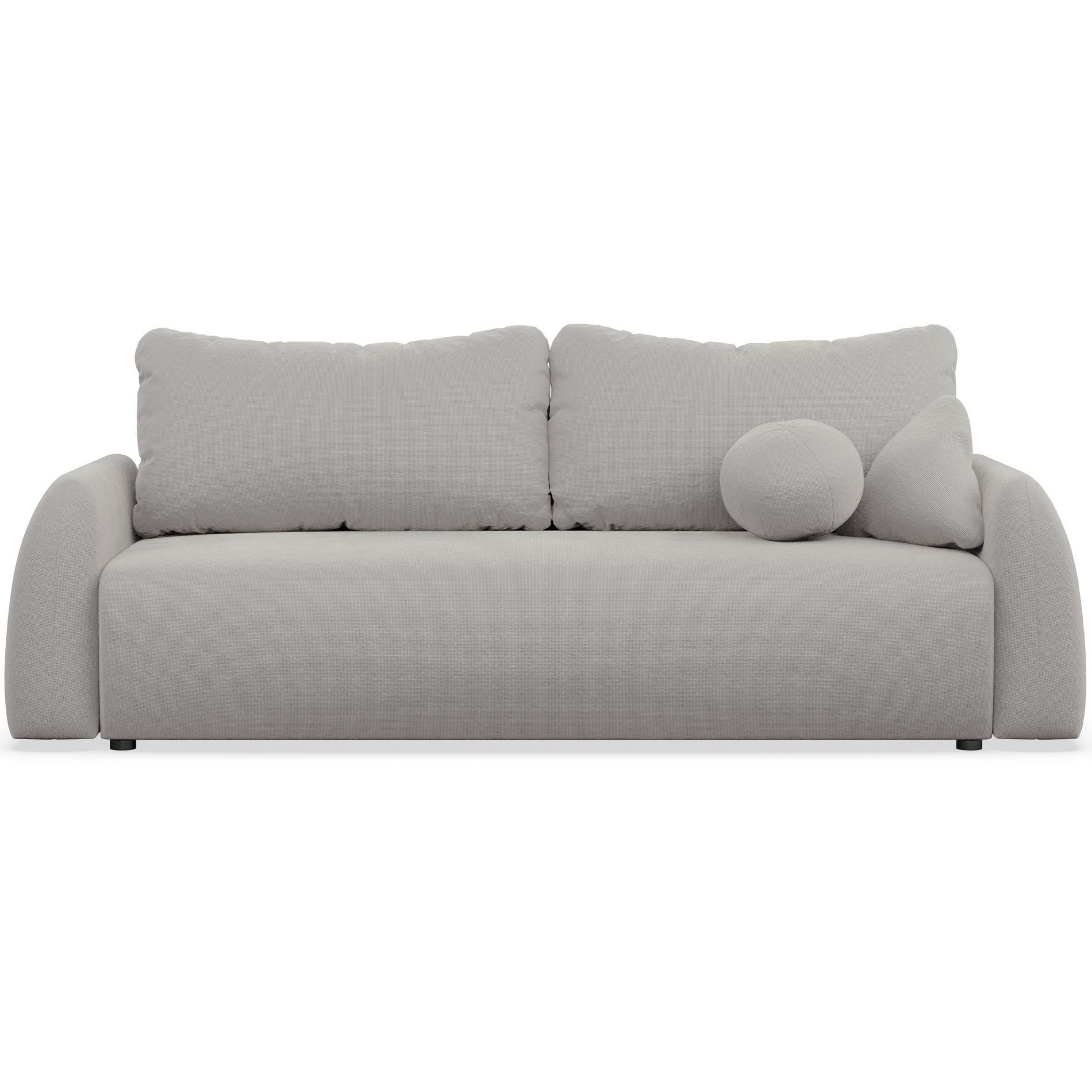 3-SITZER SOFA Nubelle Grau Chenille-Bezug - Schwarz/Grau, Kunststoff/Textil (244/85/93cm) - Selsey