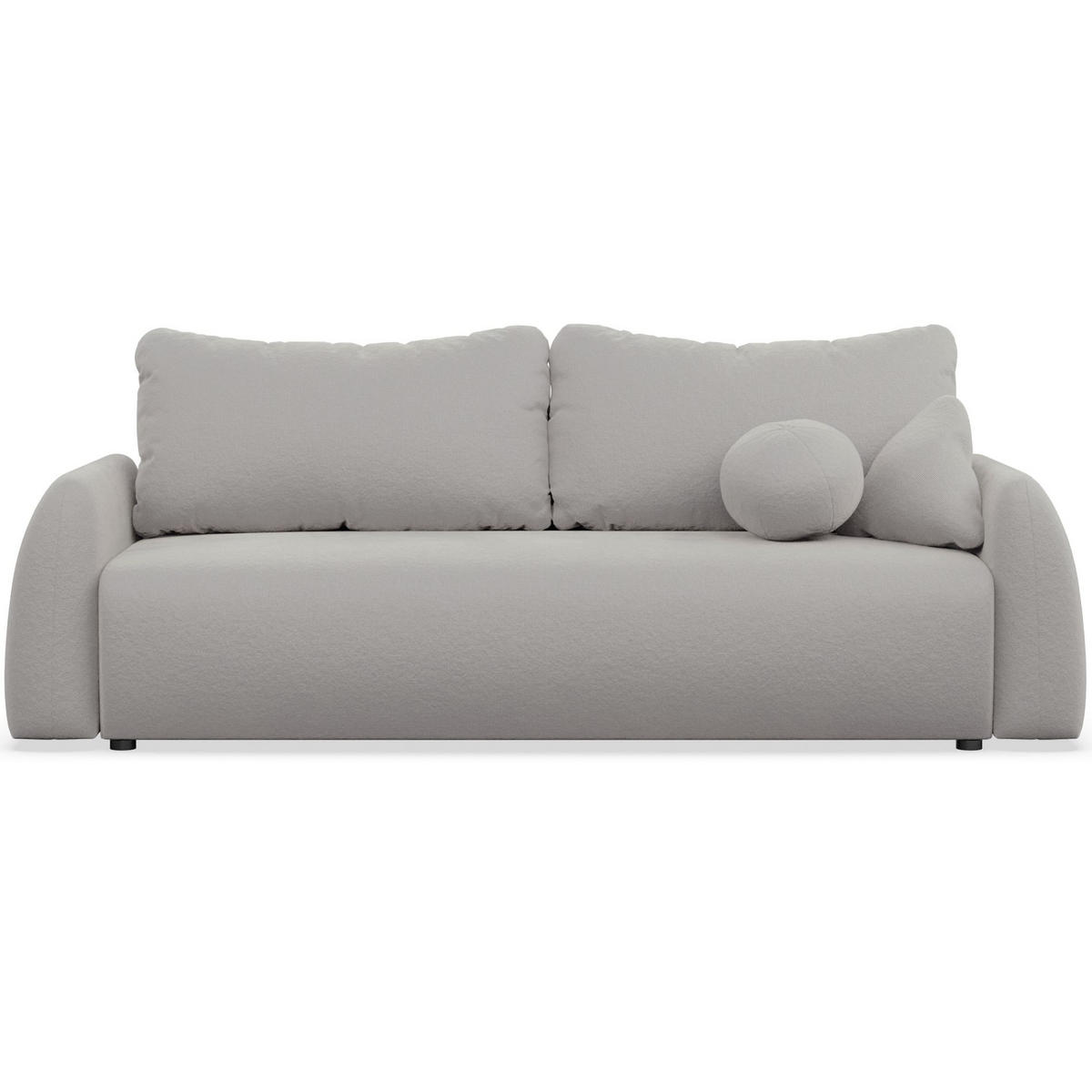 3-SITZER SOFA Nubelle Grau Chenille-Bezug - Schwarz/Grau, Kunststoff/Textil (244/85/93cm) - Selsey
