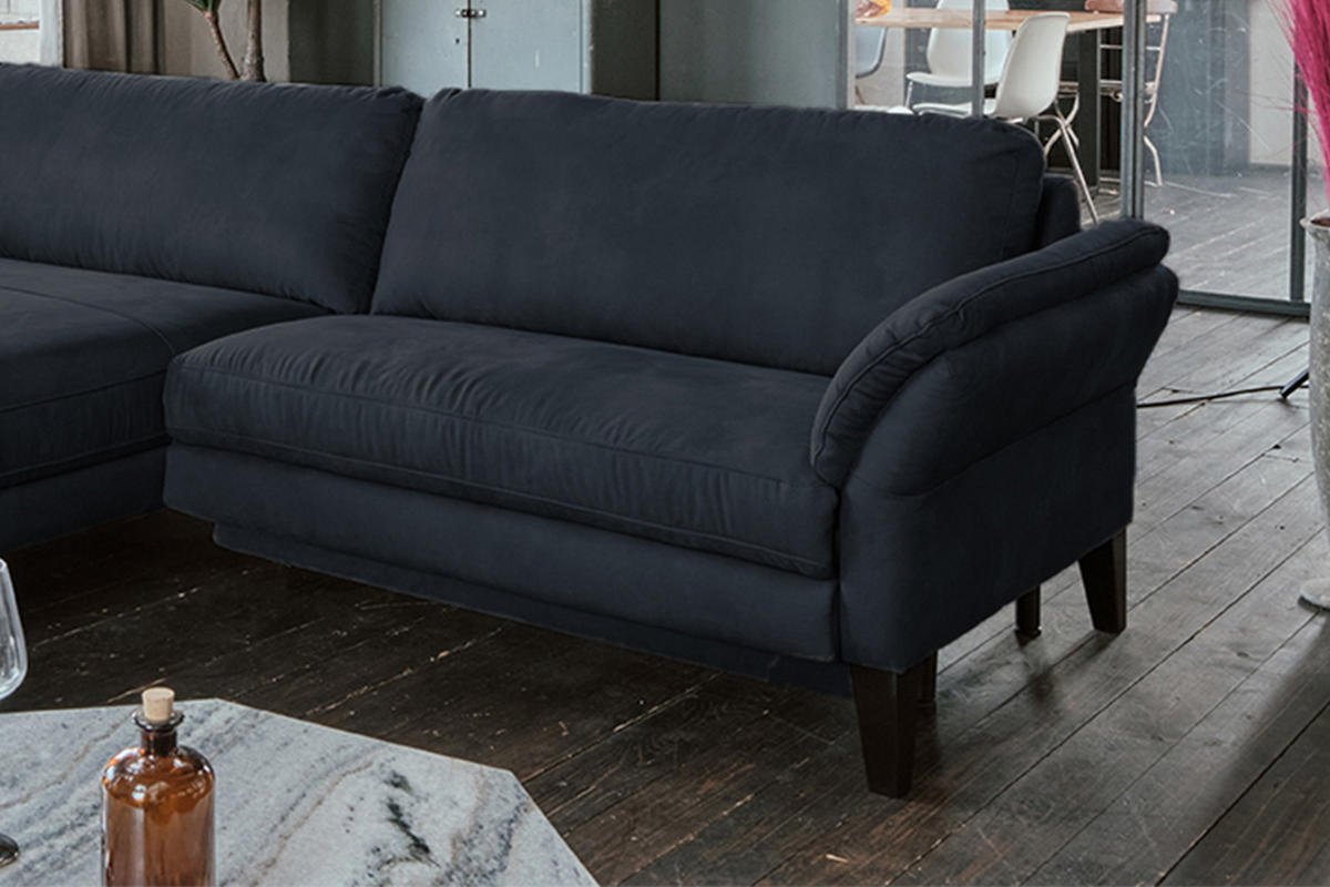 ECKSOFA MIT MOTORISCHER RELAXFUNKTION MALTA Schwarz Webstoff - Schwarz, Buchenholz/Textil (302/175cm) - KAWOLA