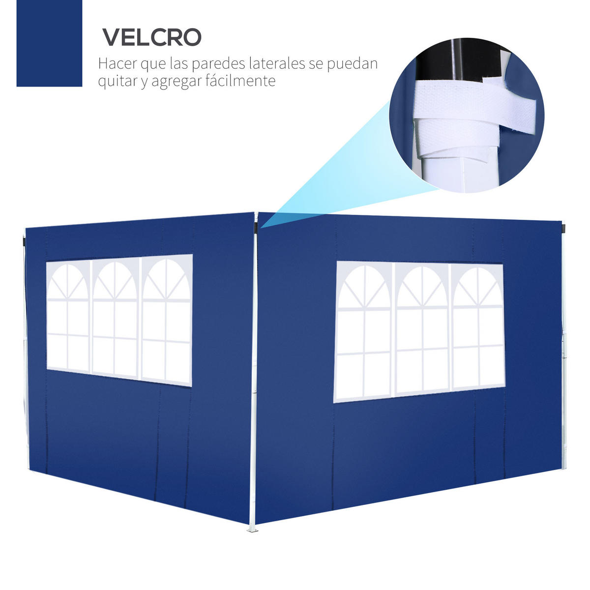 PAVILLON-SEITENTEIL Blau 1 Stück - Blau, Naturmaterialien (300/200cm) - GiPP