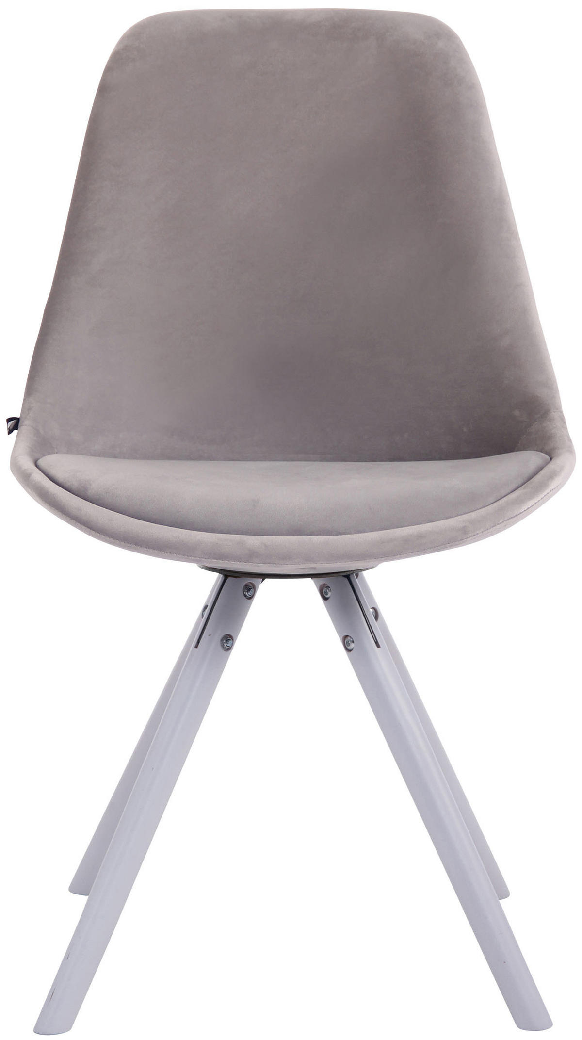 STUHL Samt Grau - Weiß/Grau, Holz/Textil (48/84/56cm) - CLP