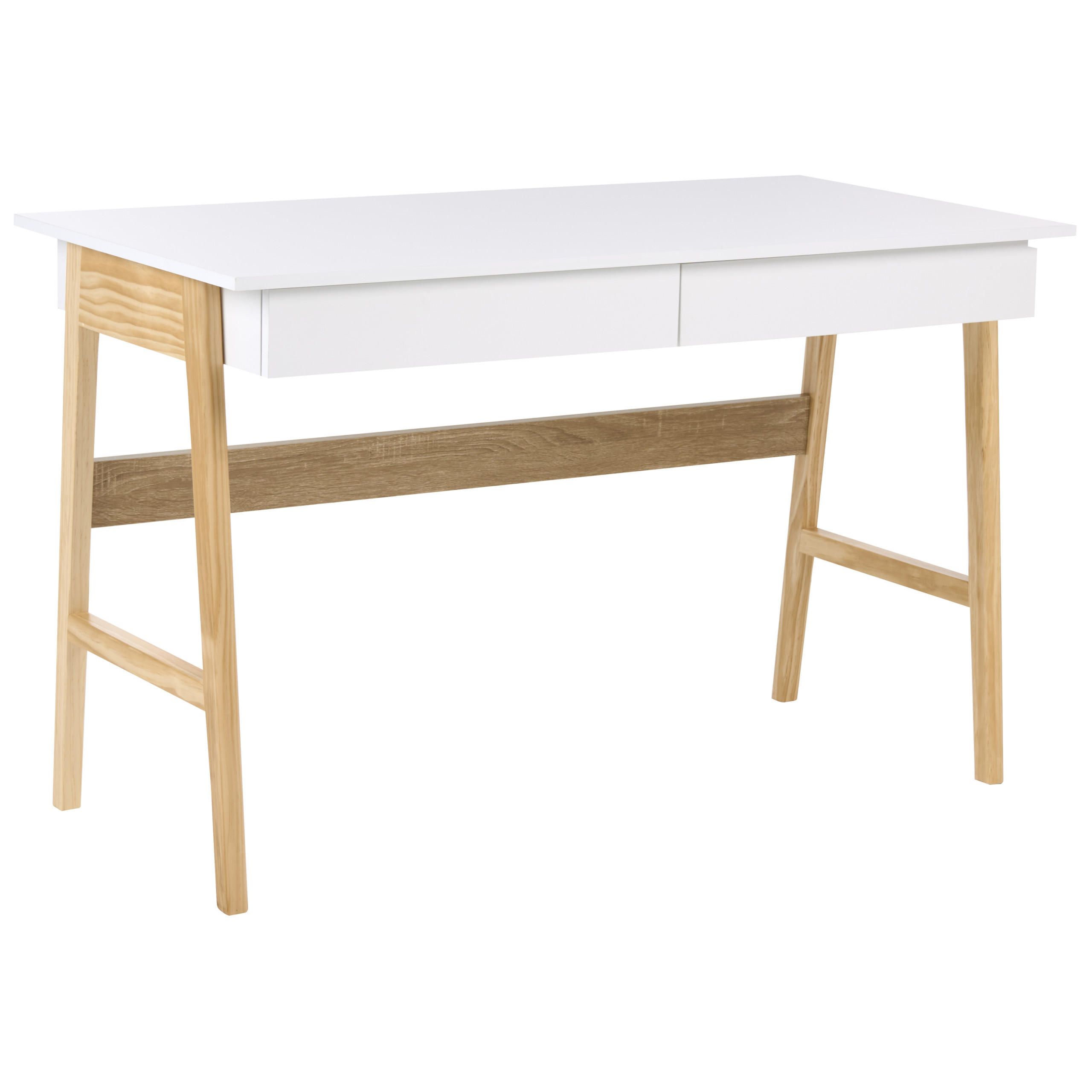 PSACÍ STŮL Světle hnědý/Bílý 120/60 cm Theslay - světle hnědá, kompozitní dřevo (60/120/75cm) - Beliani