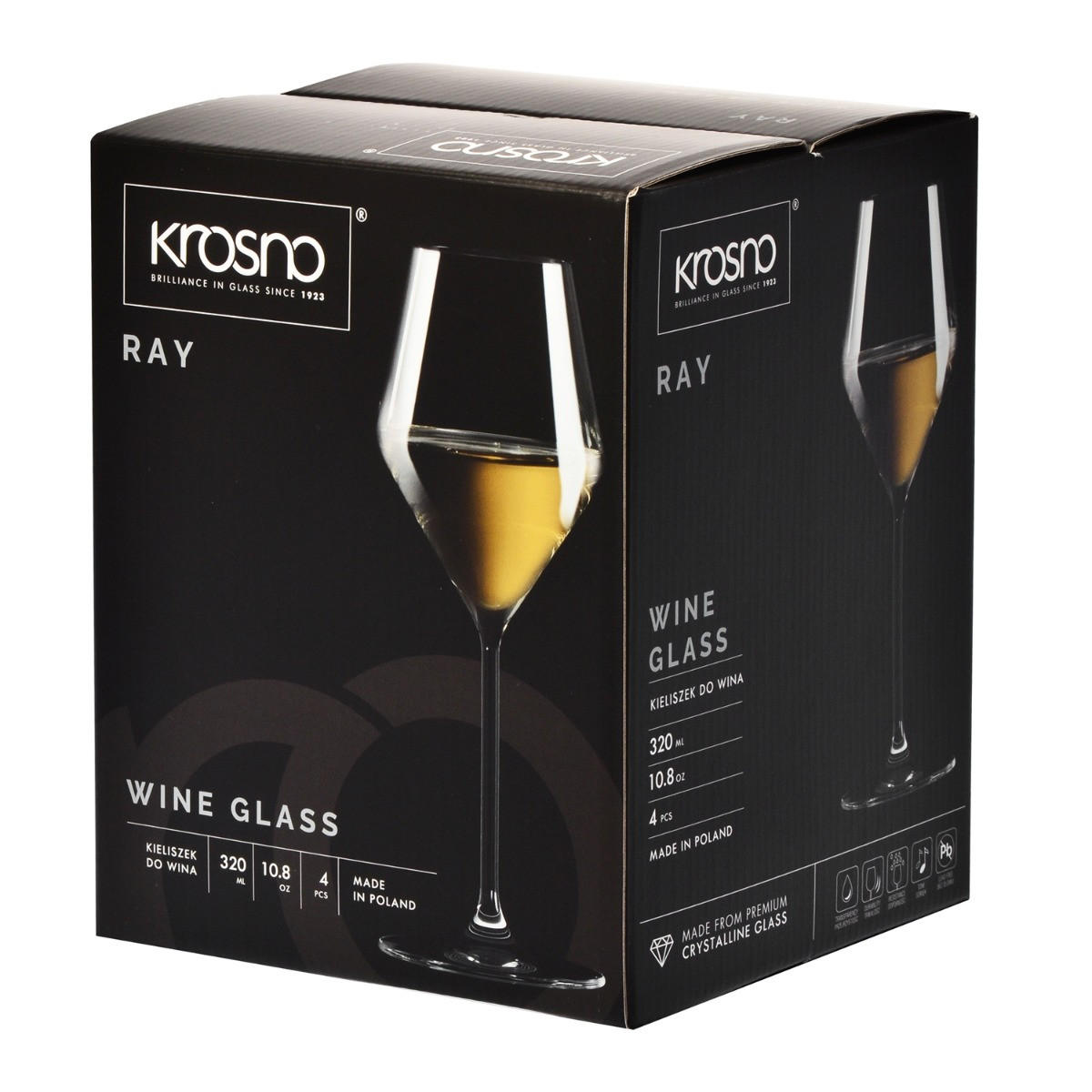 WEISSWEINGLÄSER RAY, 4ER-SET, 320 ML - Transparent, Glas (0.32L) - Krosno Glass