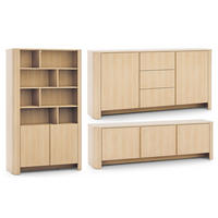 WOHNZIMMER-SET Bari (3er-Set) - Eichefarben/Braun, Holz/Holzwerkstoff (439/170/39cm) - Feldmann-Wohnen