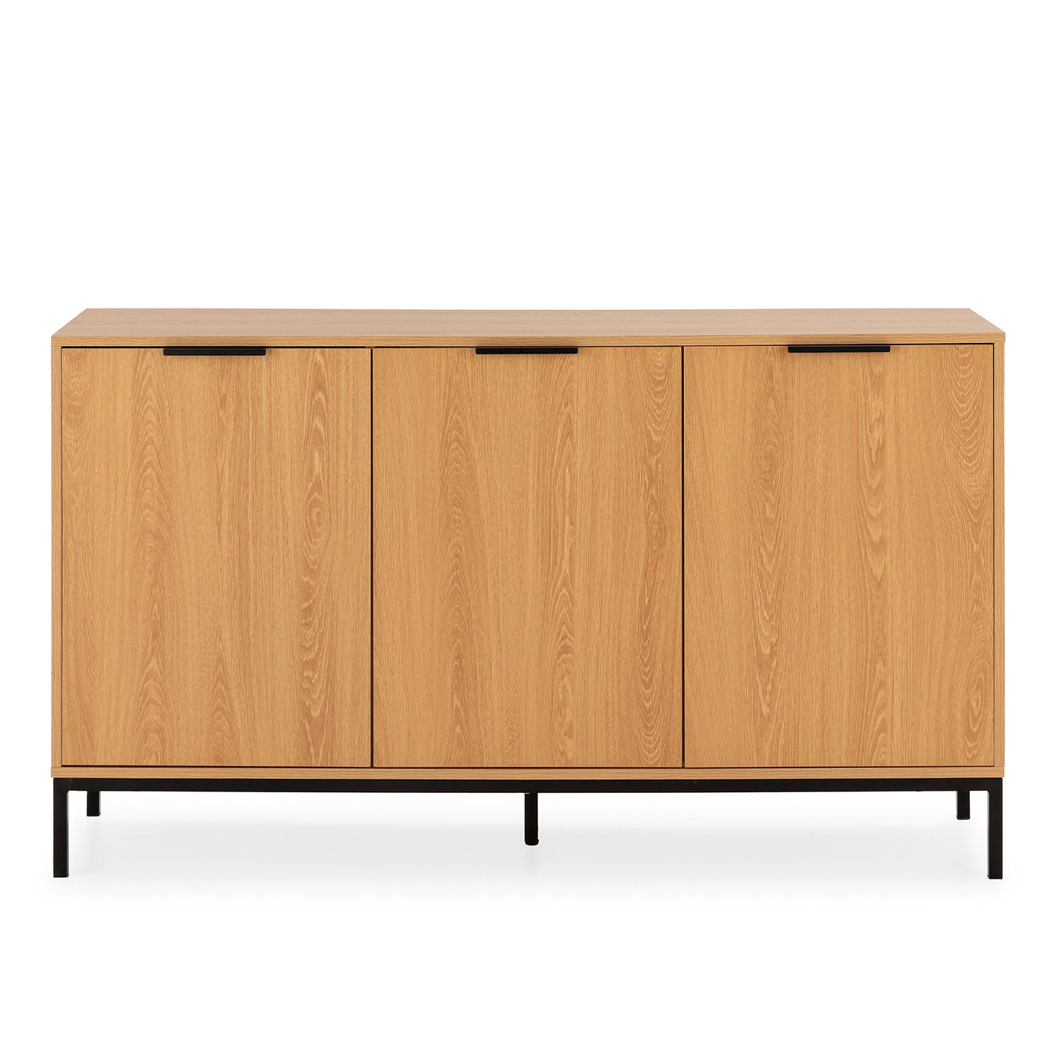 SIDEBOARD Auri 3 türen Eichenfarbe - Honigeiche, Holzwerkstoff (140/80/40cm)