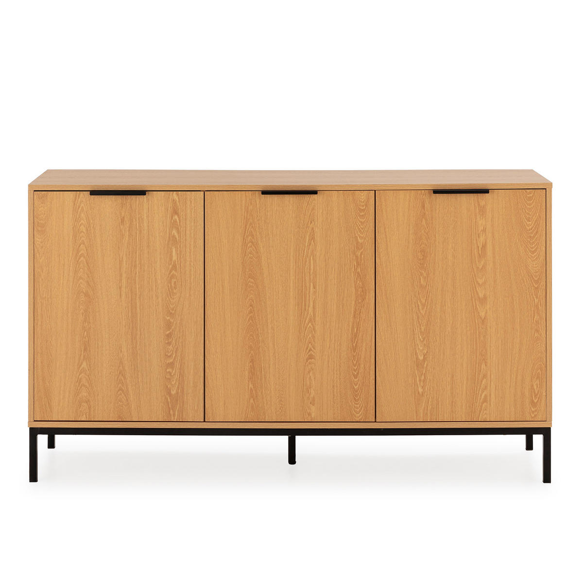 SIDEBOARD Auri 3 türen Eichenfarbe - Honigeiche, Holzwerkstoff (140/80/40cm)