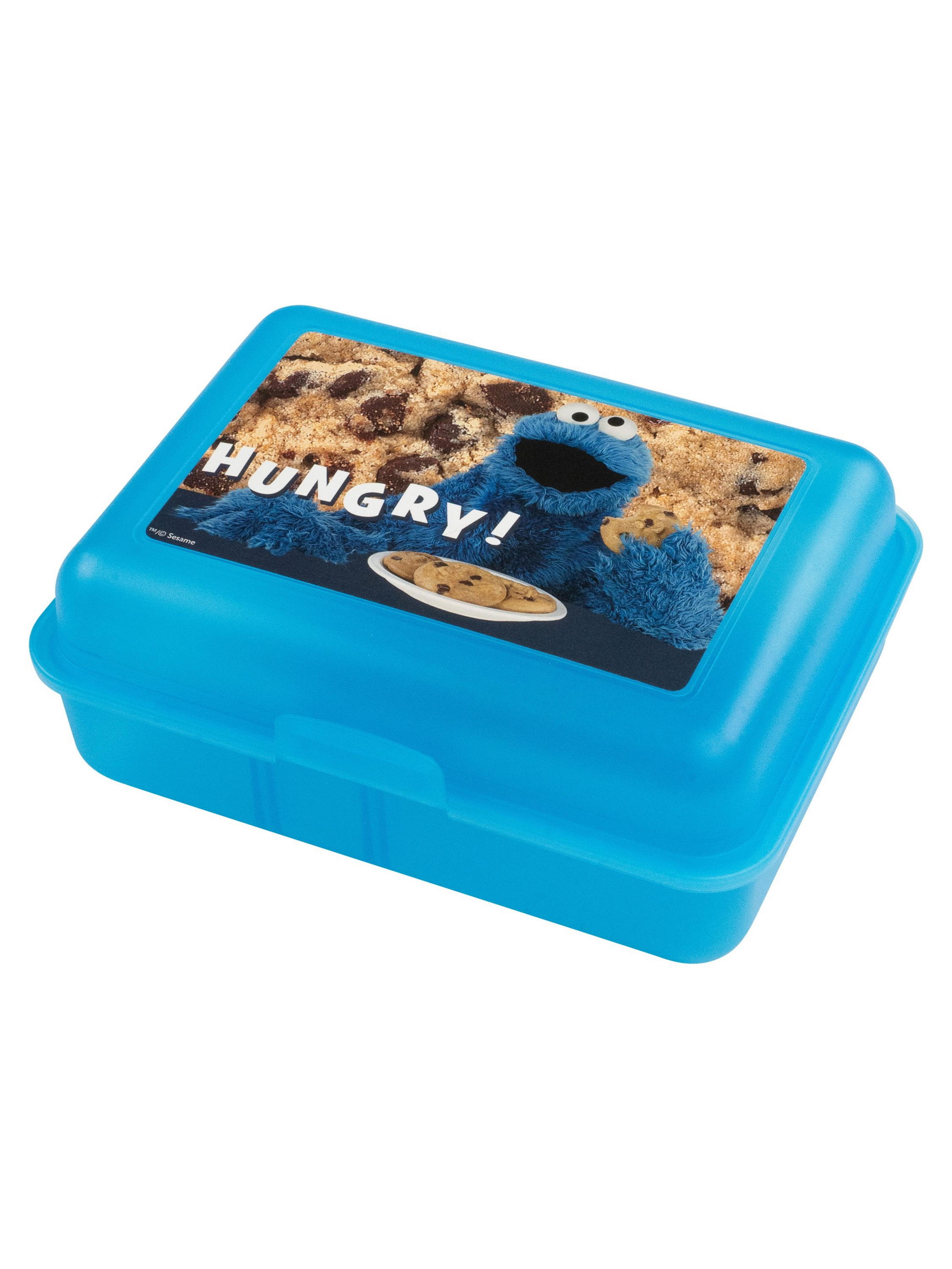 BROTDOSE Sesamstraße Krümelmonster Hungry Blau 17,5 x 12,8 x 6,9 cm - Blau, Kunststoff (17.5/6.9/12.8cm) - United Labels