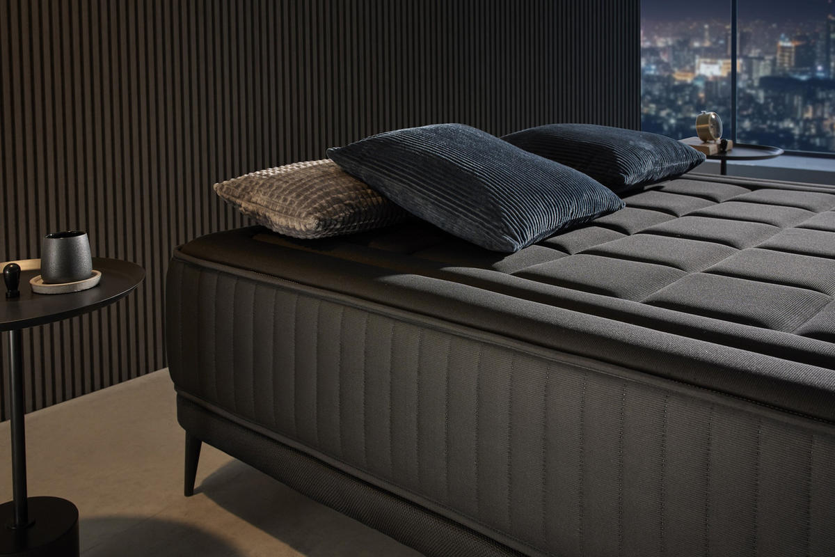MADRAC Magnum Black - 180X200 cm- Čvrstoća H2/H3 - crna, tekstil (180/200cm) - Moonia