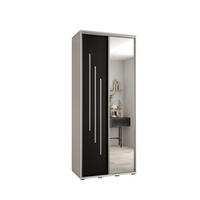 SCHWEBETÜRENSCHRANK 235,2/100/45 2-türig - Silberfarben/Schwarz, Holz/Metall (100/235/45cm) - Abiks Möbel